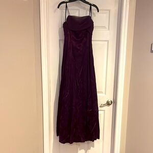Betsy & Adam Purple Spaghetti Strap Gown